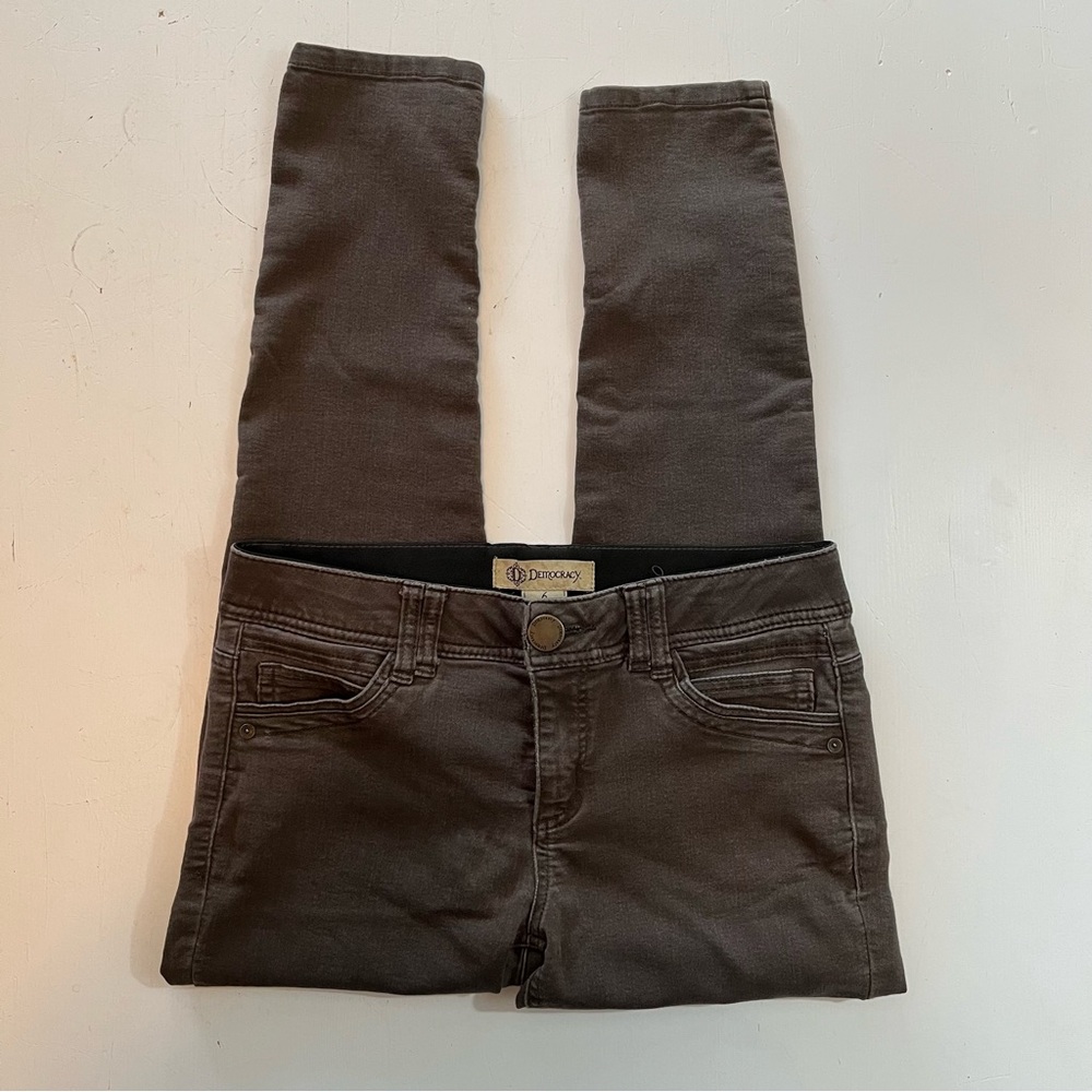 Democracy Brown/Black Skinny Pants - Size 6
